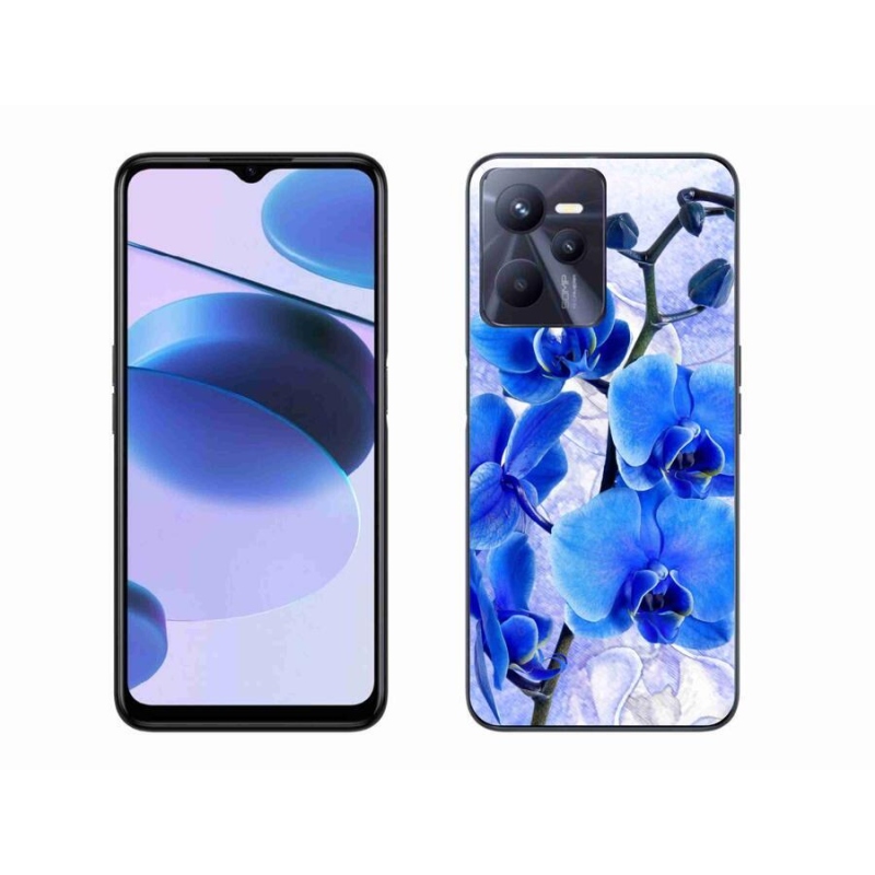 Zselés borító mmCase mobilhoz Realme C35 - kék virágok