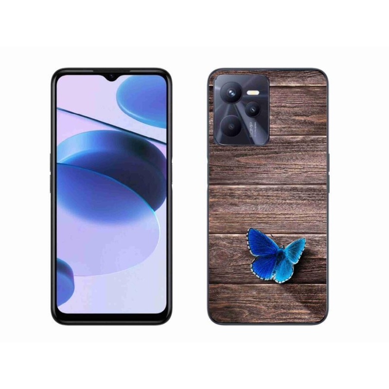 Zselés borító mmCase mobilhoz Realme C35 - kék pillangó 1