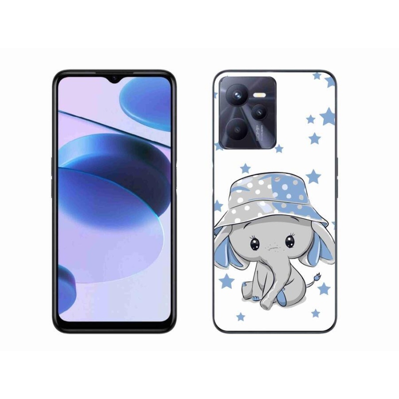 Zselés borító mmCase mobilhoz Realme C35 - kék elefánt