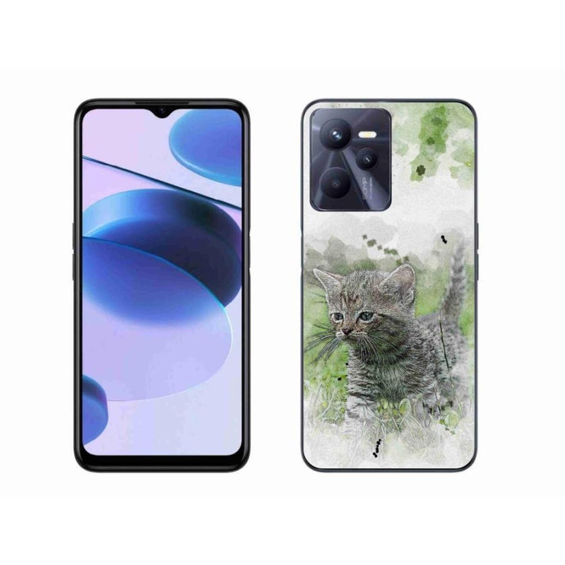Gél borító mmCase mobilhoz Realme C35 - aranyos cica 1