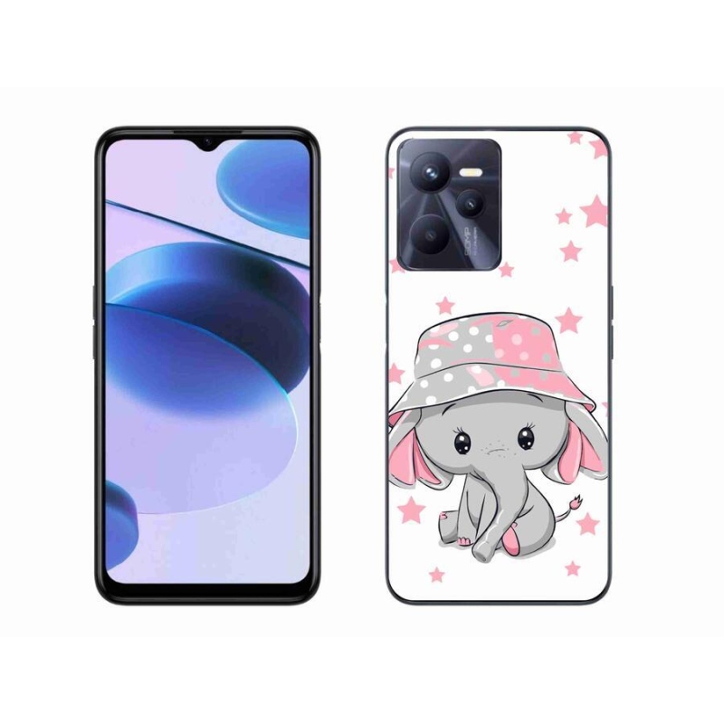 Zselés borító mmCase mobilhoz Realme C35 - rózsaszín elefánt