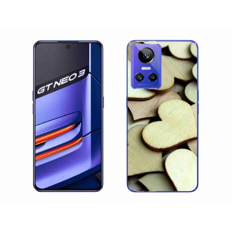 Gél borítás mmCase a Realme GT Neo 3 készülékhez - fából készült szívek