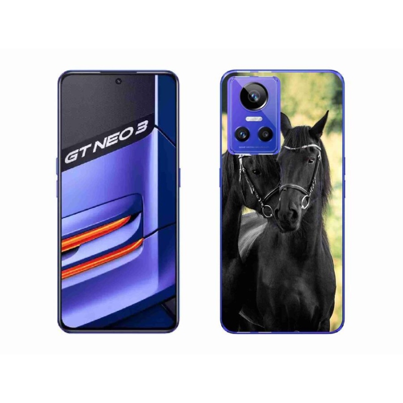 Gél borítás mmCase a Realme GT Neo 3 számára - két fekete ló