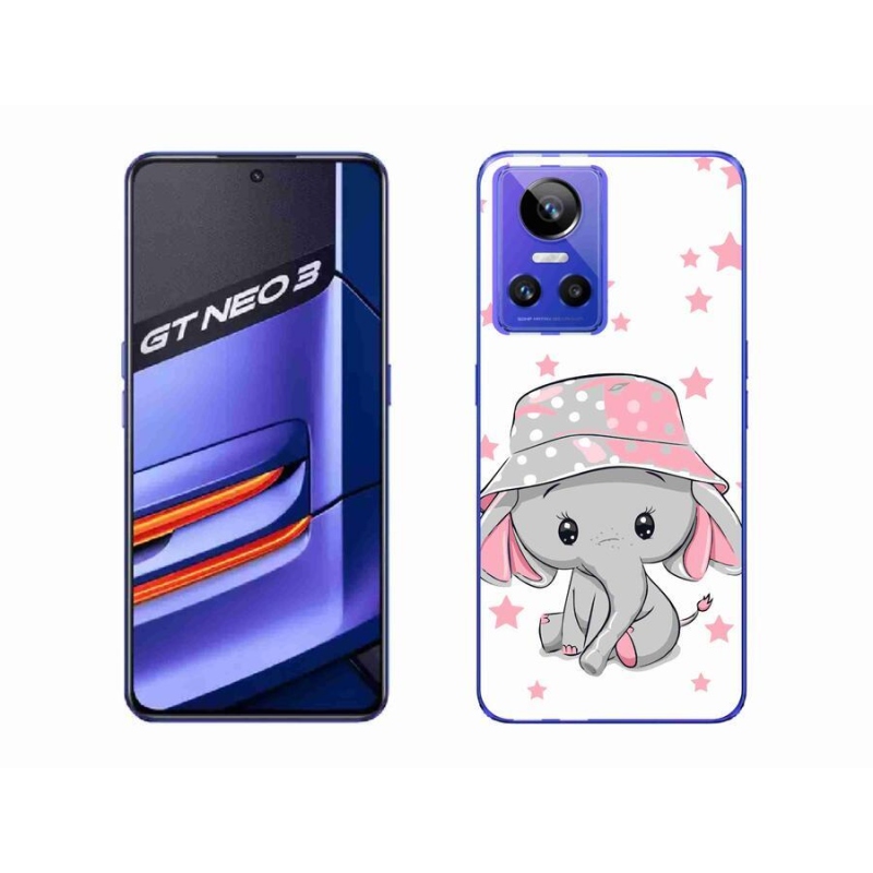 Gél borítás mmCase a Realme GT Neo 3 készülékhez - rózsaszín elefánt