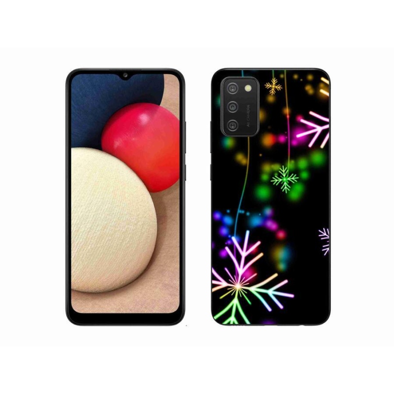 Zselés borítás mmCase mobiltelefonhoz Samsung Galaxy A02s (164.2x75.9x9.1mm) - színes pelyhekkel