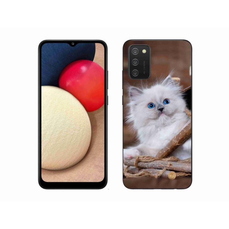 Zselés borítás mmCase Samsung Galaxy A02s (164.2x75.9x9.1mm) - fehér cica