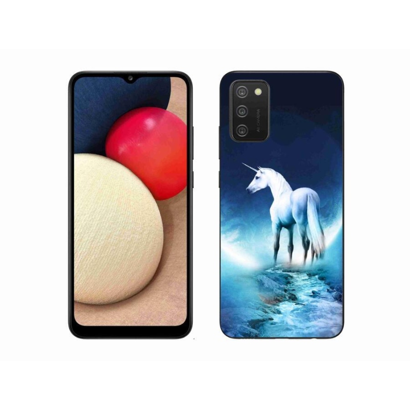 Zselés borítás mmCase Samsung Galaxy A02s (164.2x75.9x9.1mm) - fehér egyszarvú