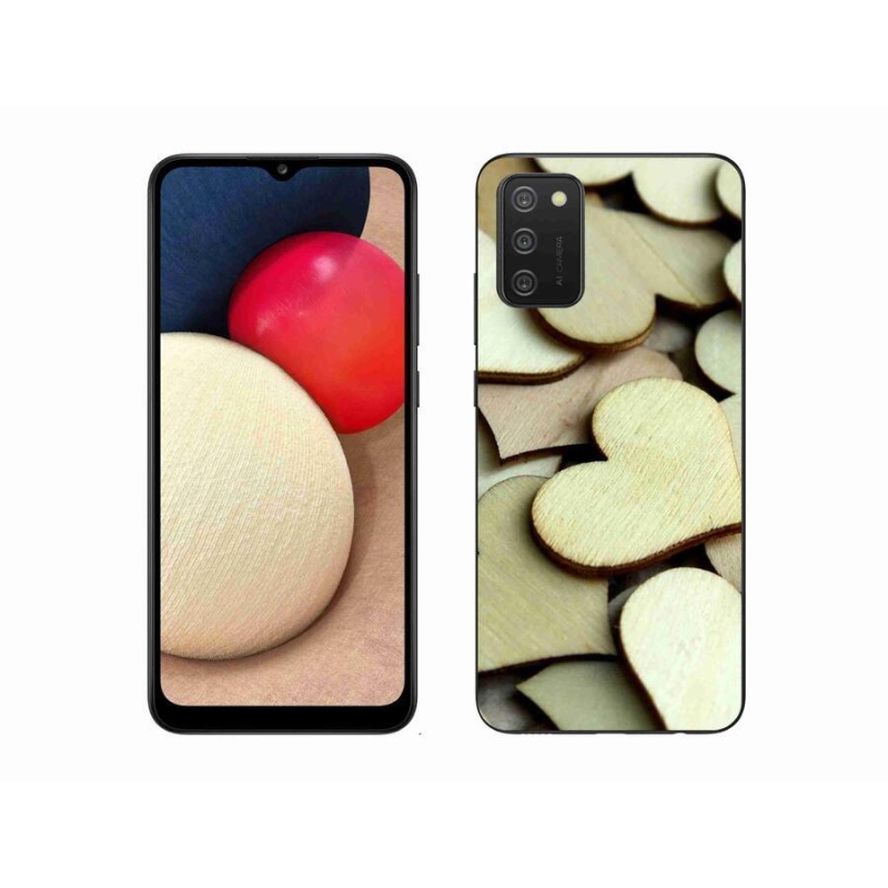 Zselés borítás mmCase Samsung Galaxy A02s (164.2x75.9x9.1mm) - fából készült szívek