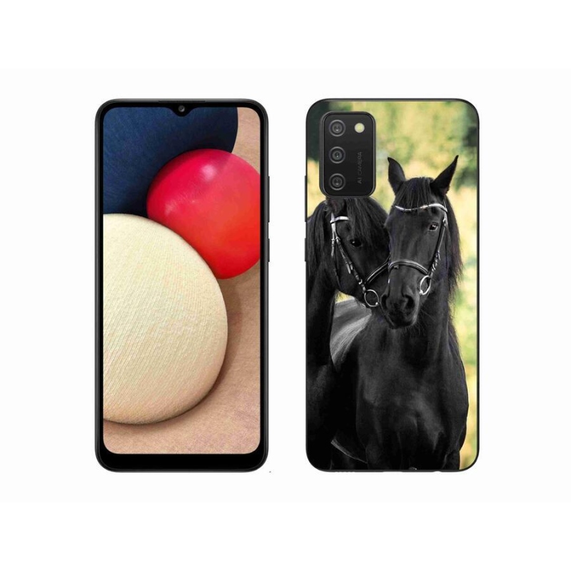 Zselés borítás mmCase Samsung Galaxy A02s (164.2x75.9x9.1mm) - két fekete ló