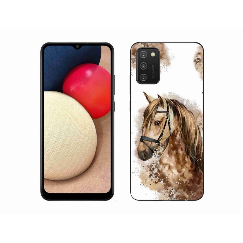 Zselés borítás mmCase Samsung Galaxy A02s (164.2x75.9x9.1mm) - barna rajzfilm ló