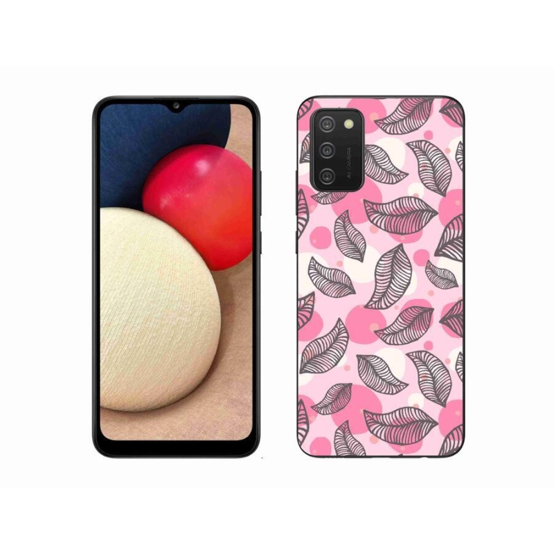 Zselés borító mmCase mobiltelefonhoz Samsung Galaxy A02s (164.2x75.9x9.1mm) - rajzfilm hulló levelek