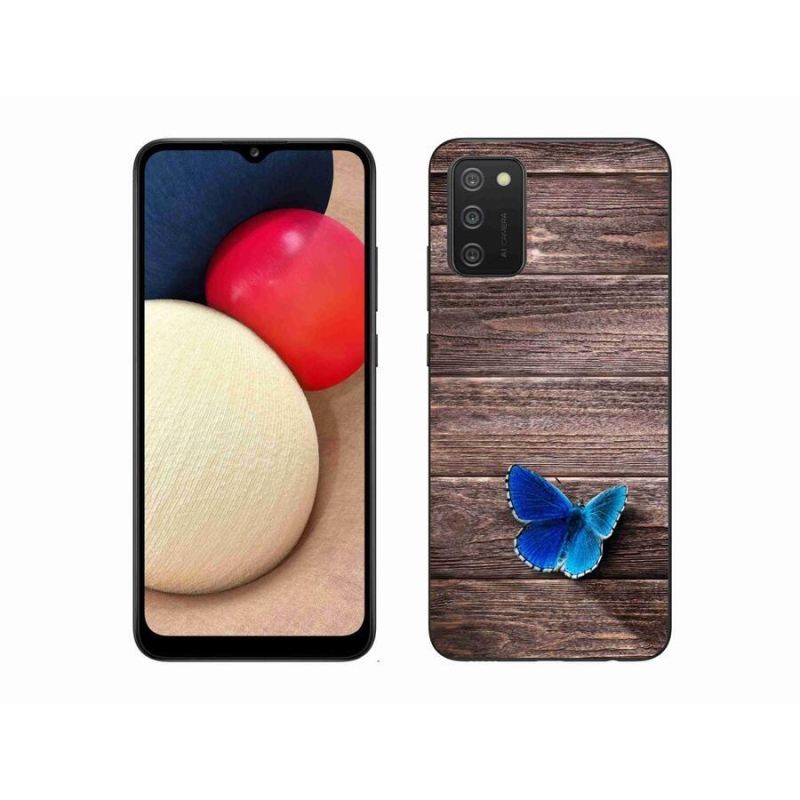 Zselés borítás mmCase Samsung Galaxy A02s (164.2x75.9x9.1mm) - kék pillangó 1