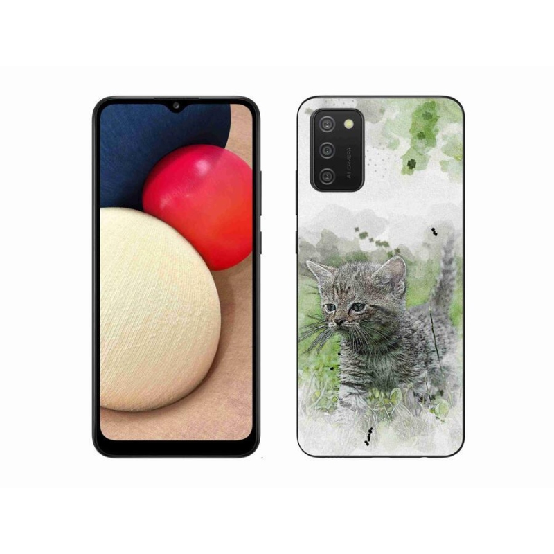 Gél borító mmCase Samsung Galaxy A02s (164.2x75.9x9.1mm) - cuki cica 1