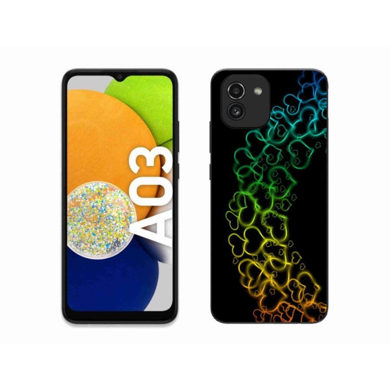 Gél borító mmCase a mobiltelefon Samsung Galaxy A03 - színes szívecskék