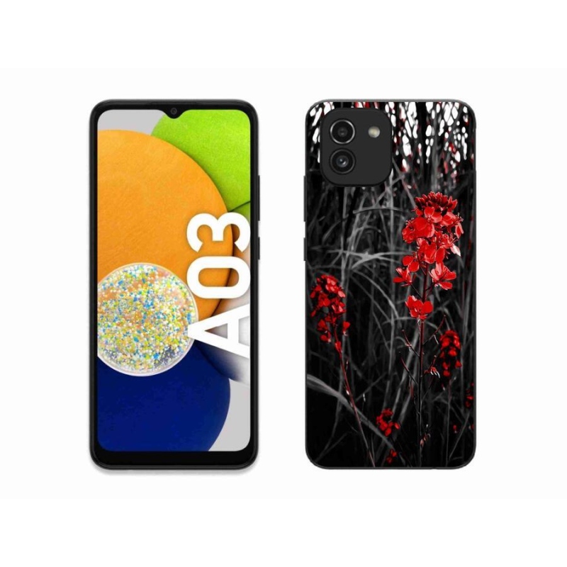 Gél borítás mmCase Samsung Galaxy A03 - piros növényhez
