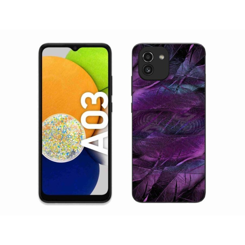 Gél védőhuzat mmCase Samsung Galaxy A03 - lila tollakhoz