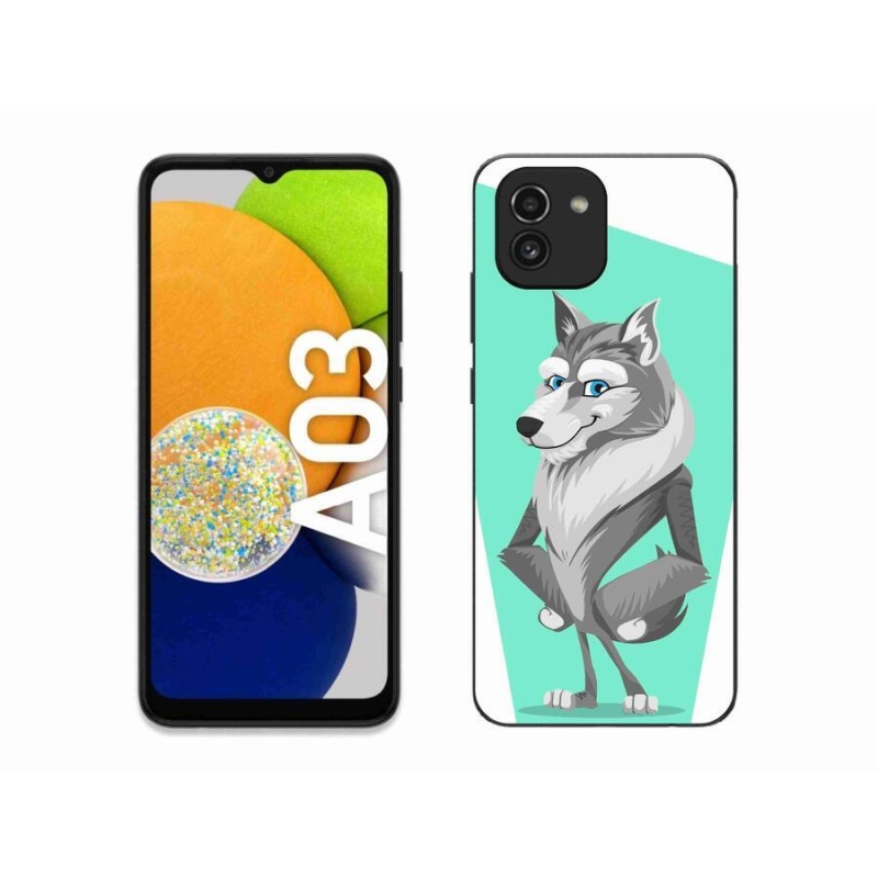 Zselés borítás mmCase Samsung Galaxy A03 - rajzfilm farkashoz