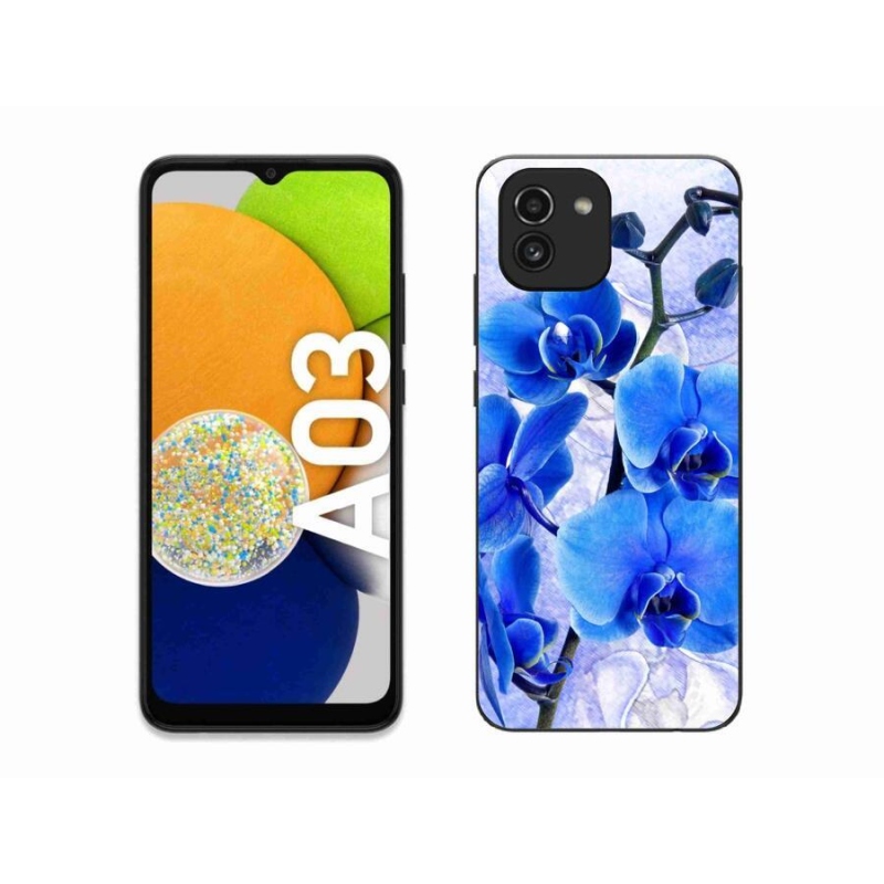 Gél védőhuzat mmCase Samsung Galaxy A03 - kék virágok