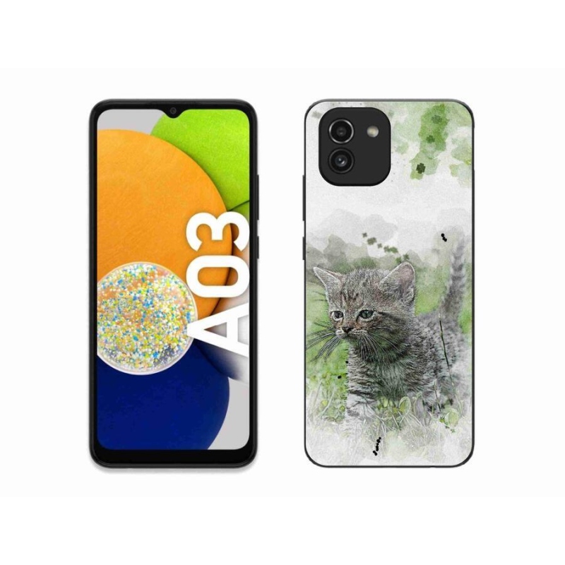 Gél borító mmCase Samsung Galaxy A03 - aranyos cica 1