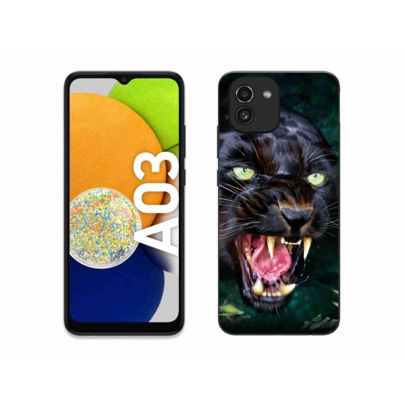 Gél borítás mmCase Samsung Galaxy A03 - dühös fekete párduchoz