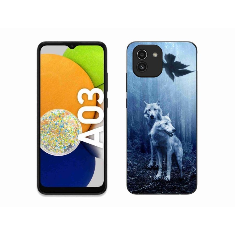 Gél borítás mmCase mobil Samsung Galaxy A03 - farkasok az erdőben