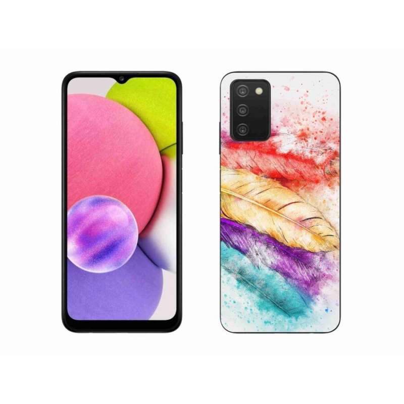Zselés borítás mmCase mobiltelefonhoz Samsung Galaxy A03s (166.6 x 75.9 x 9.1) - színes toll