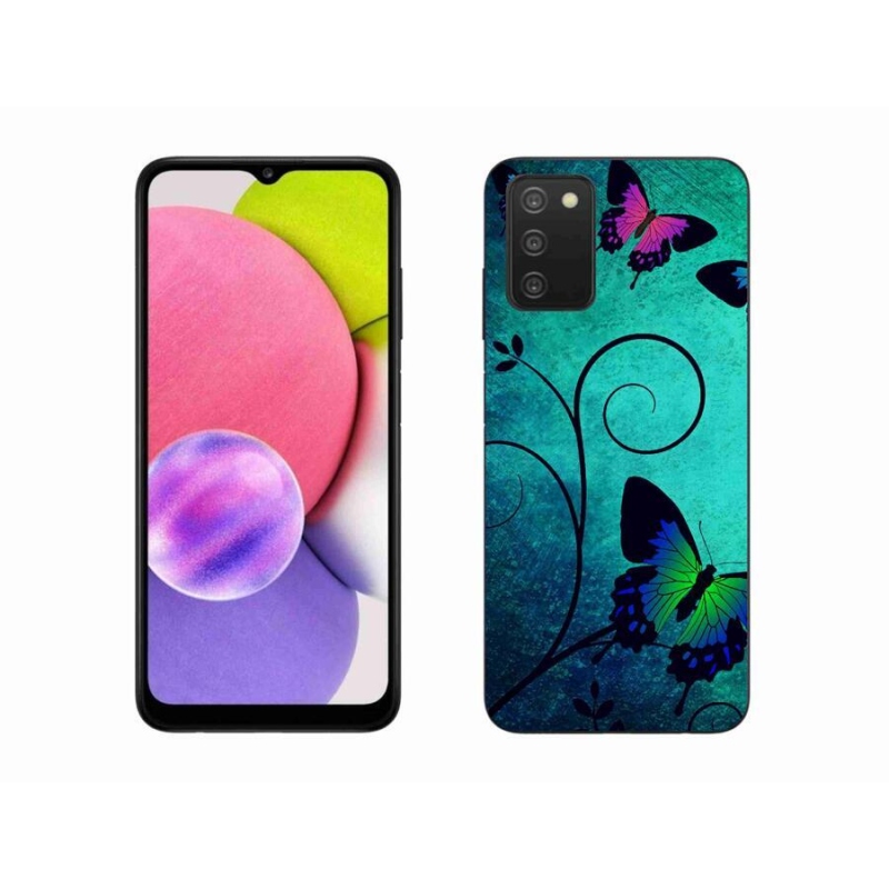Gél borító mmCase mobiltelefonhoz Samsung Galaxy A03s (166.6 x 75.9 x 9.1) - színes pillangók