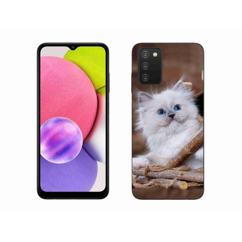 Zselés borítás mmCase Samsung Galaxy A03s (166.6 x 75.9 x 9.1) - fehér cica