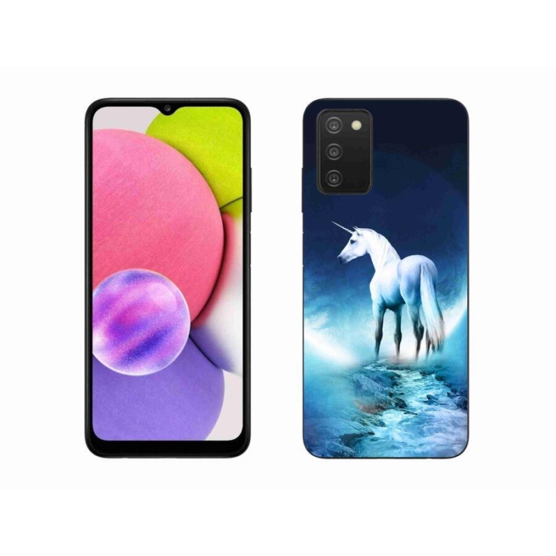 Zselés borítás mmCase Samsung Galaxy A03s (166,6 x 75,9 x 9,1) - fehér egyszarvú