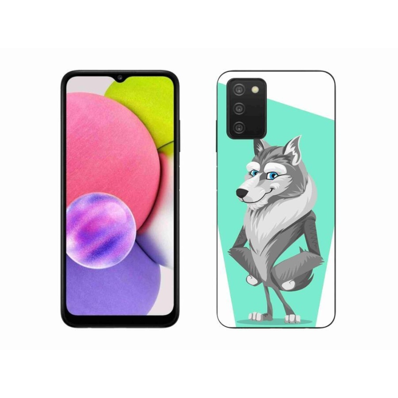 Gél borítás mmCase Samsung Galaxy A03s (166.6 x 75.9 x 9.1) - rajzfilm farkas