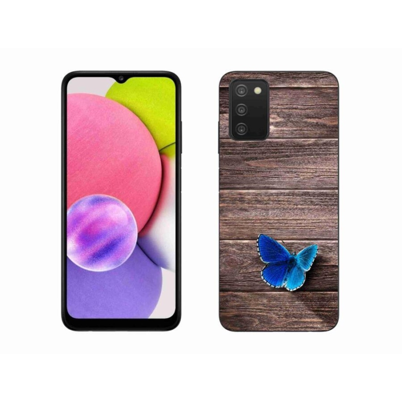 Zselés borítás mmCase Samsung Galaxy A03s (166.6 x 75.9 x 9.1) - kék pillangó 1