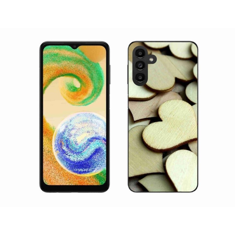 Zselés borítás mmCase Samsung Galaxy A04s (164.7x76.7x9.1mm) - fából készült szívek
