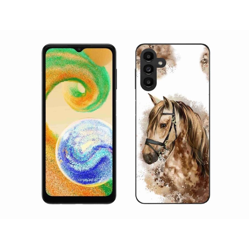 Zselés borító mmCase mobiltelefonhoz Samsung Galaxy A04s (164.7x76.7x9.1mm) - barna rajzfilm ló