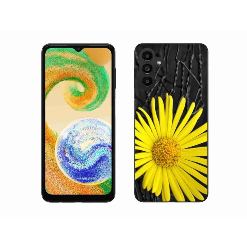 Gél védőhuzat mmCase mobiltelefonhoz Samsung Galaxy A04s (164.7x76.7x9.1mm) - sárga virág