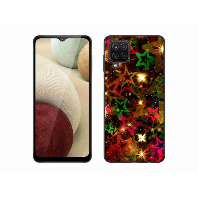 Gél borító mmCase a mobiltelefon Samsung Galaxy A12 - színes csillagok
