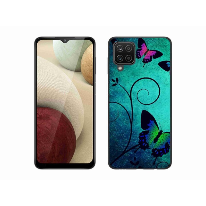 Gél borítás mmCase Samsung Galaxy A12 készülékhez - színes pillangók