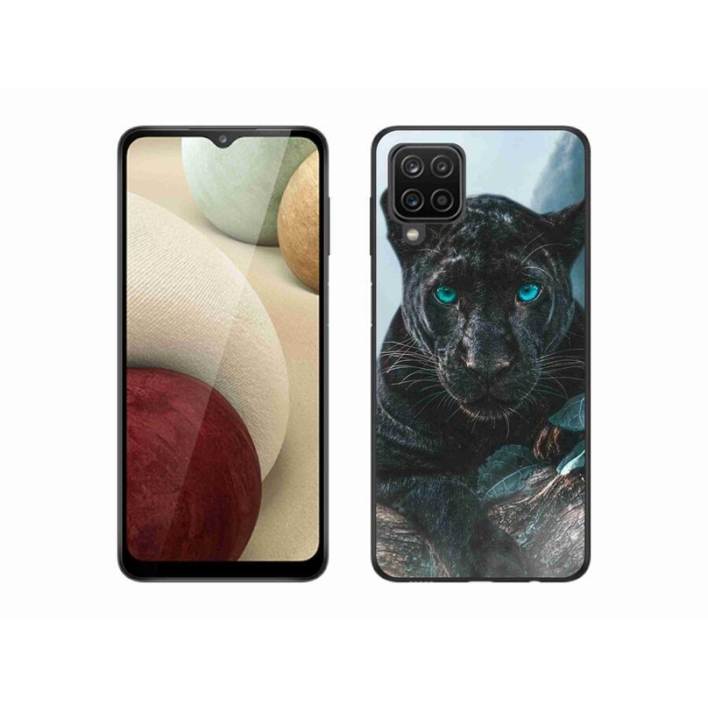 Zselés borítás mmCase Samsung Galaxy A12 készülékhez - fekete párduc