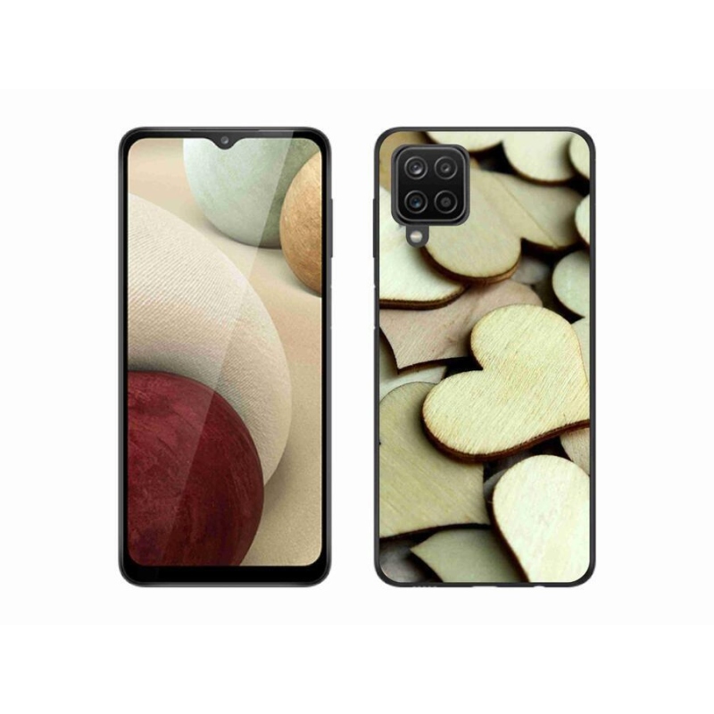 Gél borítás mmCase Samsung Galaxy A12 készülékhez - fából készült szívek