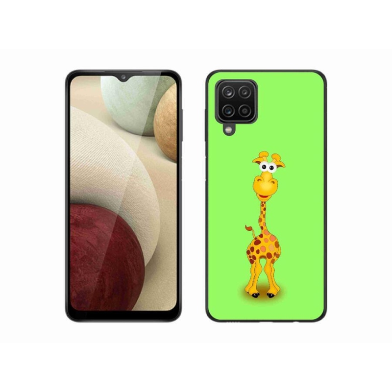 Zselés borítás mmCase Samsung Galaxy A12 készülékhez - rajzfilm zsiráf
