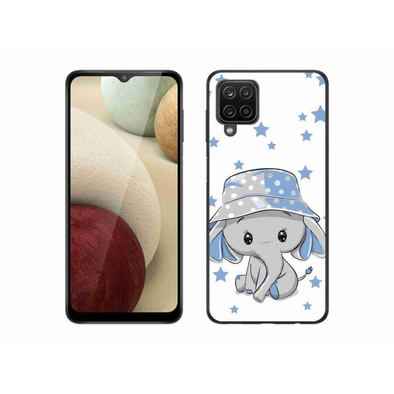 Zselés borítás mmCase Samsung Galaxy A12 készülékhez - kék elefánt