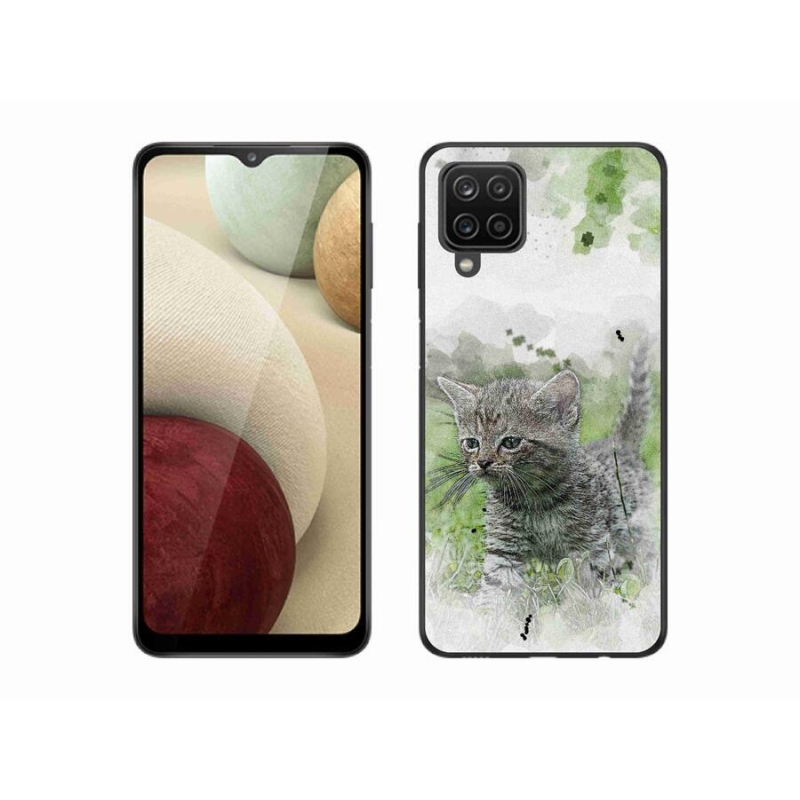 Gél borítás mmCase Samsung Galaxy A12 készülékhez - aranyos cica 1