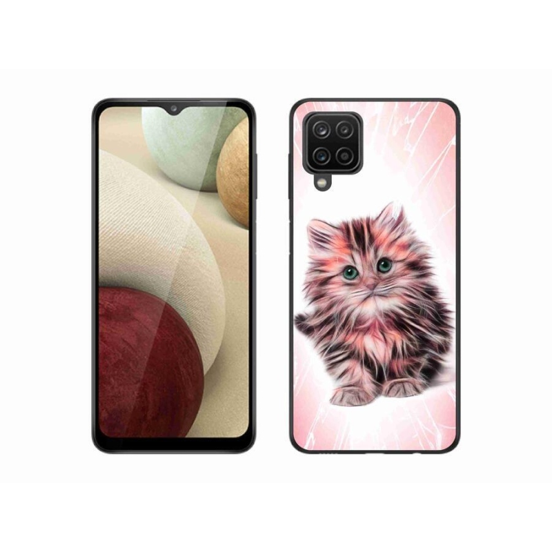Gél borítás mmCase Samsung Galaxy A12 készülékhez - aranyos cica