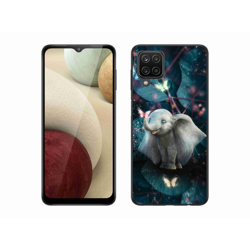 Gél borítás mmCase Samsung Galaxy A12 készülékhez - aranyos elefánt