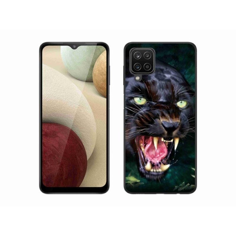 Gél borítás mmCase Samsung Galaxy A12 készülékhez - dühös fekete párduc