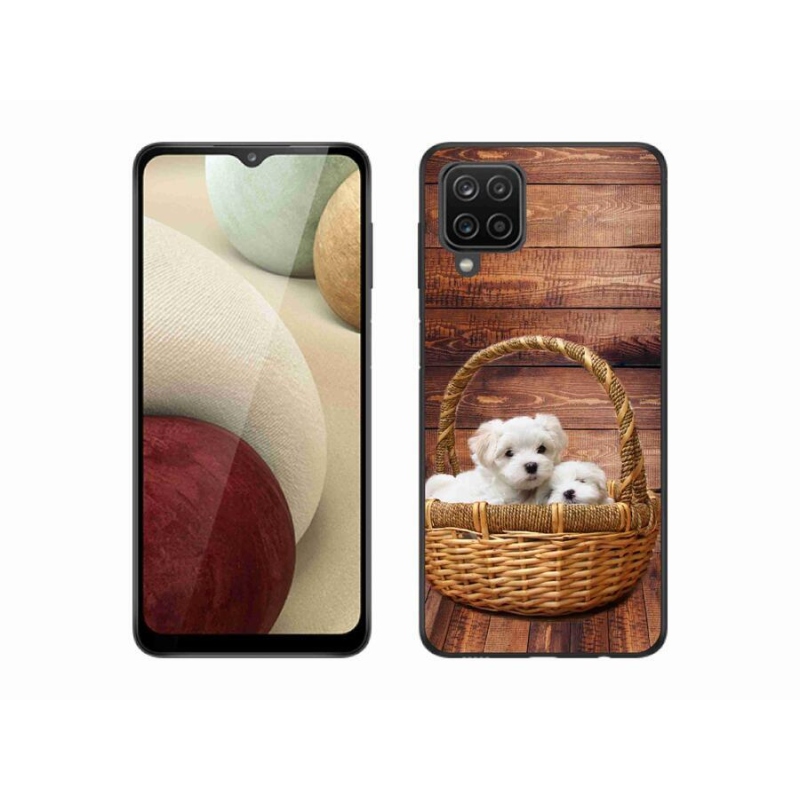 Gél borítás mmCase Samsung Galaxy A12 készülékhez - kölyökkutyák