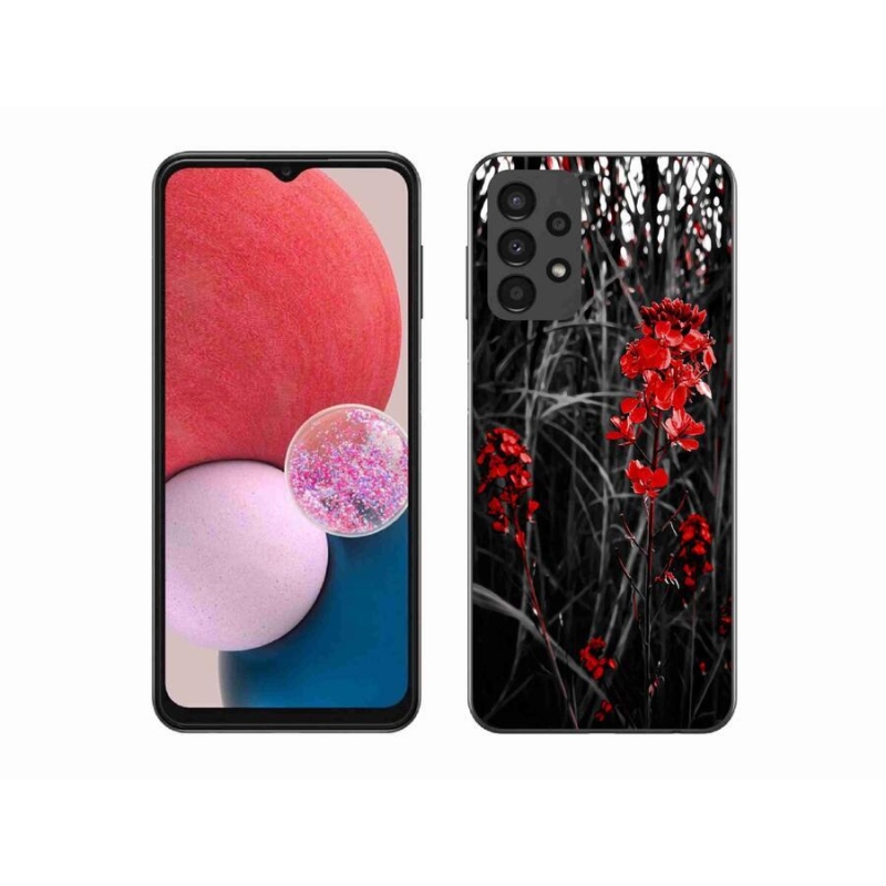 Gél borítás mmCase Samsung Galaxy A13 4G - piros növényhez