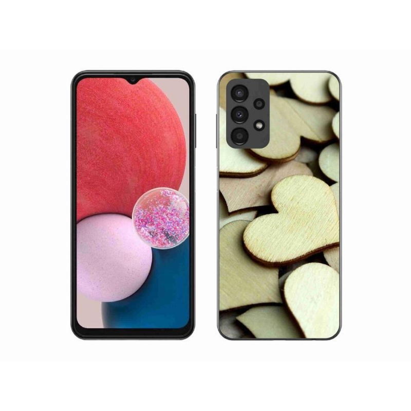 Gél borítás mmCase Samsung Galaxy A13 4G - fából készült szívek