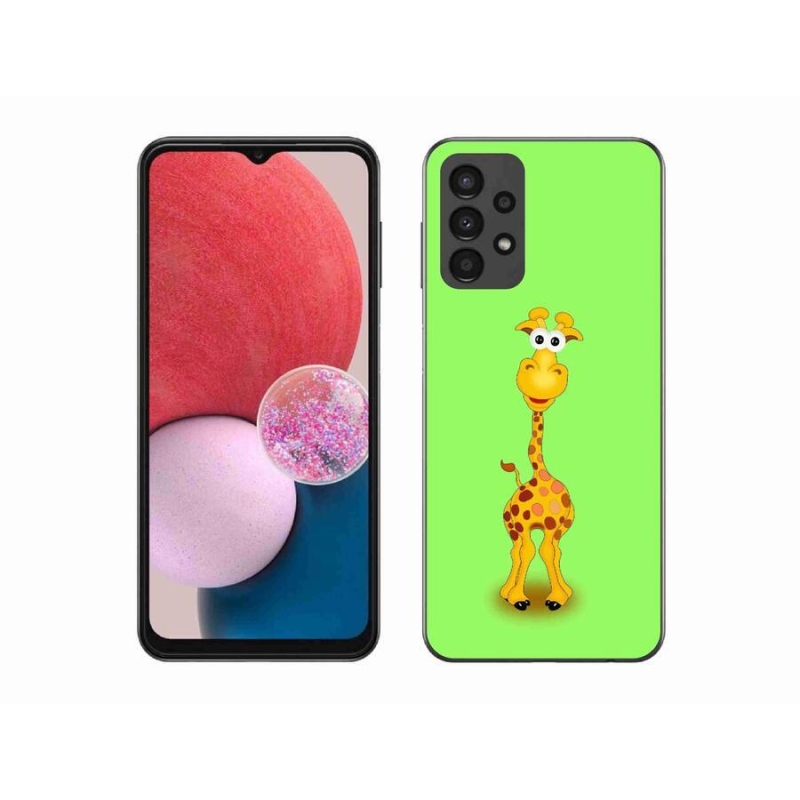 Zselés borítás mmCase Samsung Galaxy A13 4G - rajzfilm zsiráfhoz