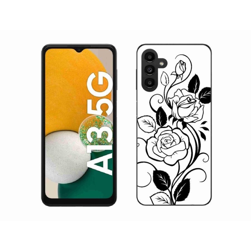 Zselés borítás mmCase Samsung Galaxy A13 5G - fekete és fehér rózsa