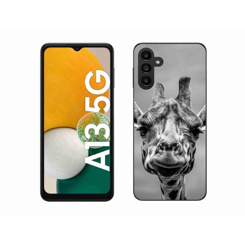 Zselés borítás mmCase Samsung Galaxy A13 5G - fekete-fehér zsiráfhoz